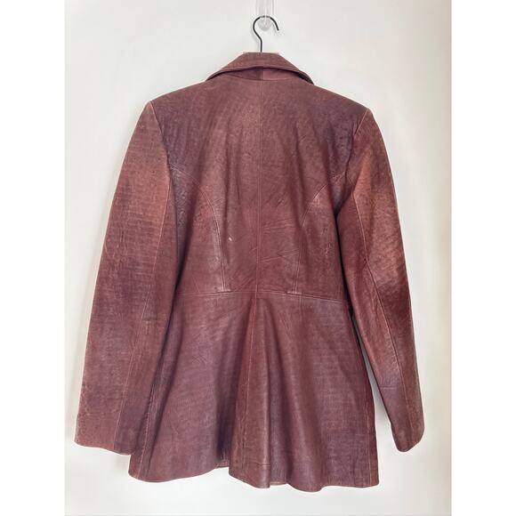 Ruggadier Vintage Brown Leather Double Breasted Blazer Jacket - Women’s Small - Picture 5 of 7